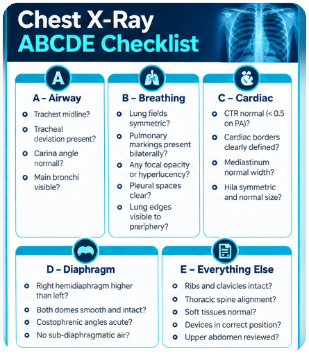 Chest X-Ray ABCDE Checklist sample page